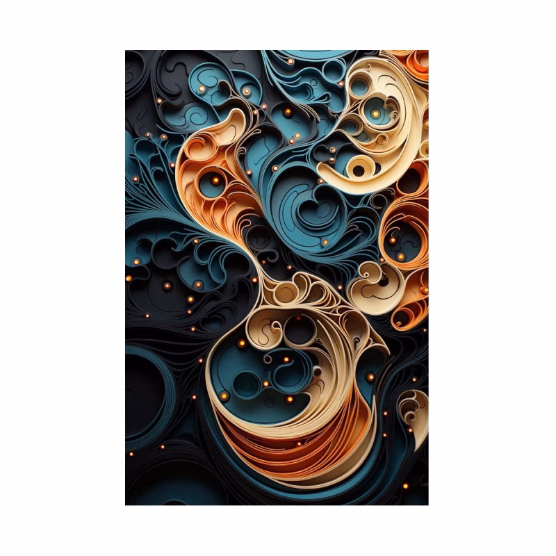 Tablou Abstract Cu Bucle, Vortex Organic