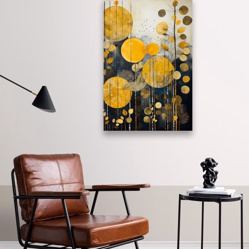 Tablou Cu Flori Galbene, Câmp de Aur - imagine 3