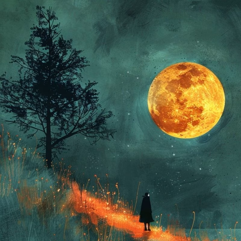 Tablou Peisaj Lunar, Luna Pădurii - imagine 2