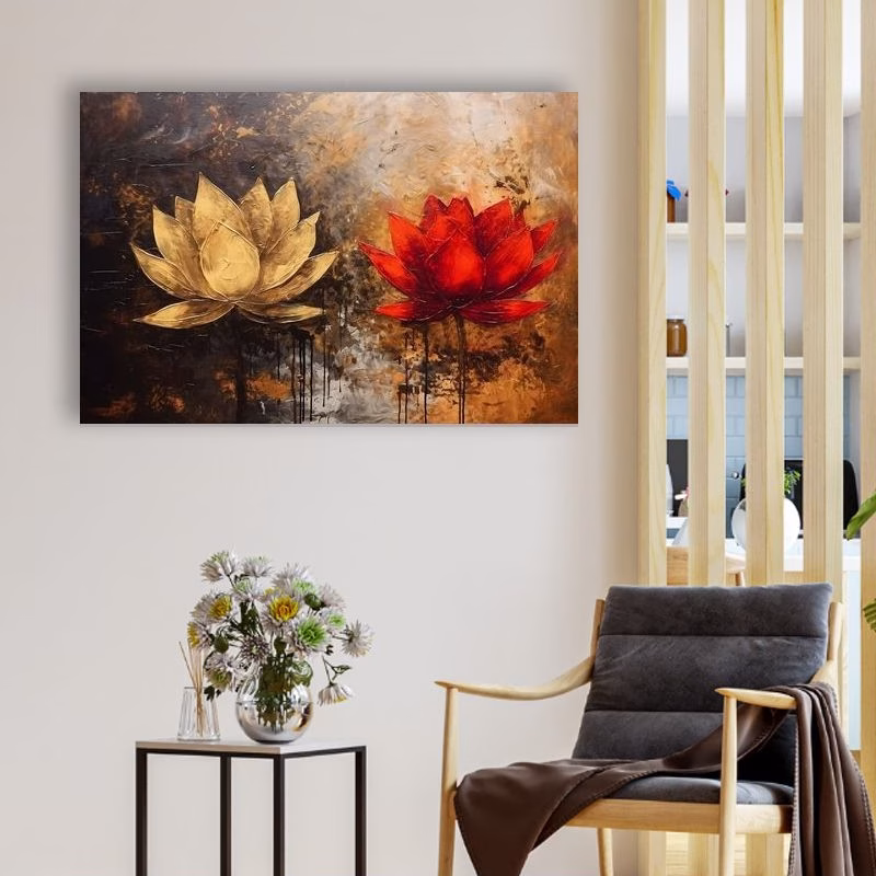 Tablou Floral, Frunze de Aur - imagine 3