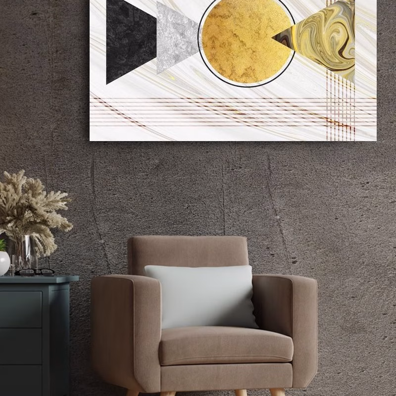 Tablou Abstract Geometric, Geometria Aurie - imagine 4